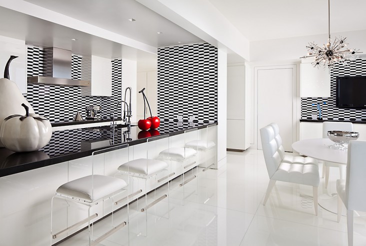 black white kitchen