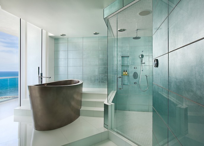 glass master bath